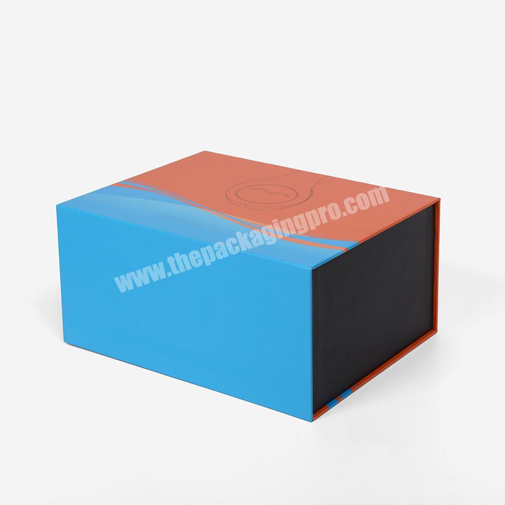 Factory Printed Design Logo Magnetic Gift Box Closure Electronics Retailing Display Earphone Paper Box Packaging