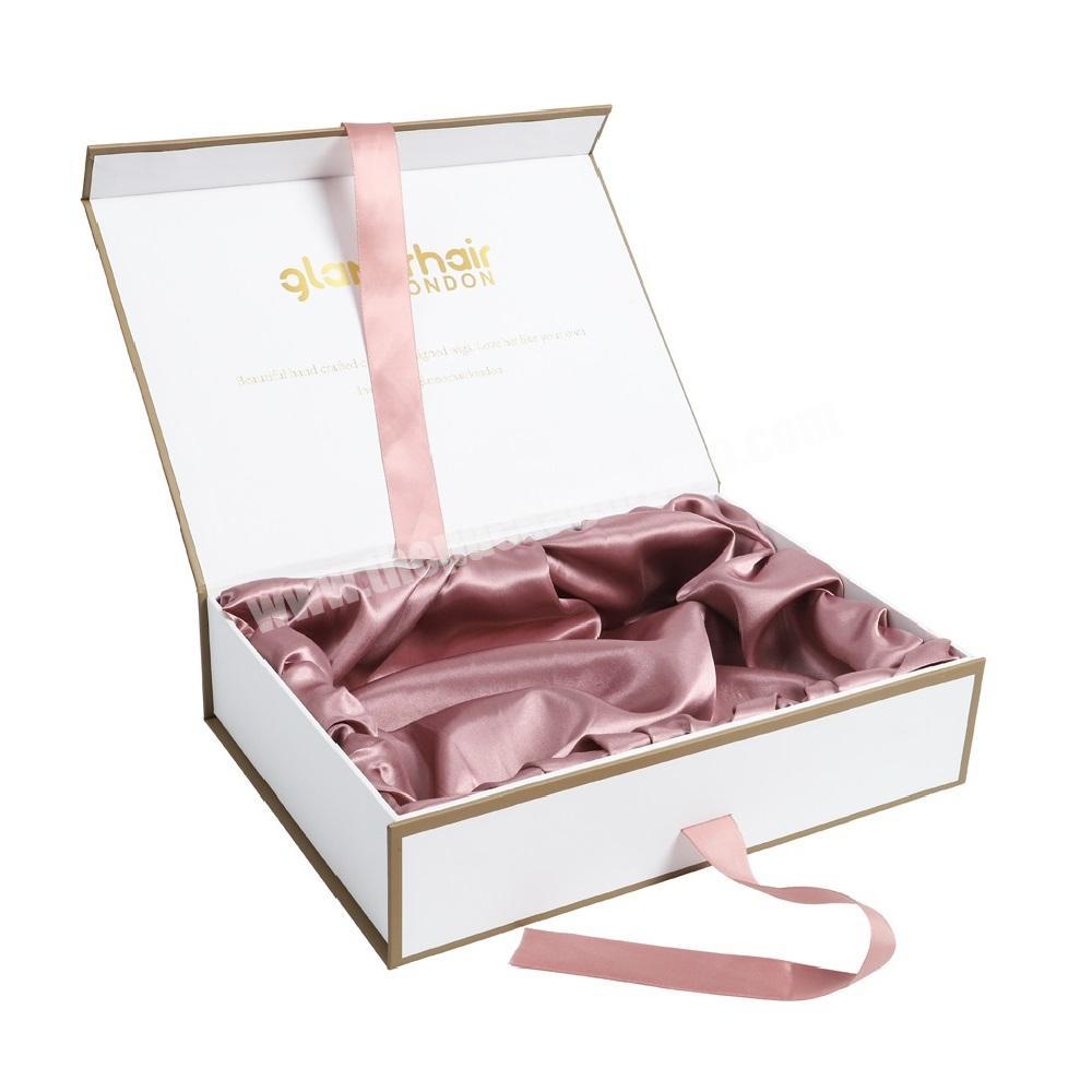 Factory Supply Rectangle Shape Pink Packaging Paper Gift Box For Garment
