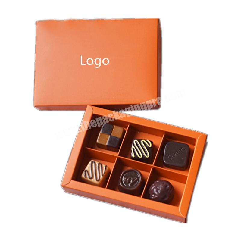Factory cheap chocolate box luxury custom printed chocolate packaging folding chocolate box with paper divider