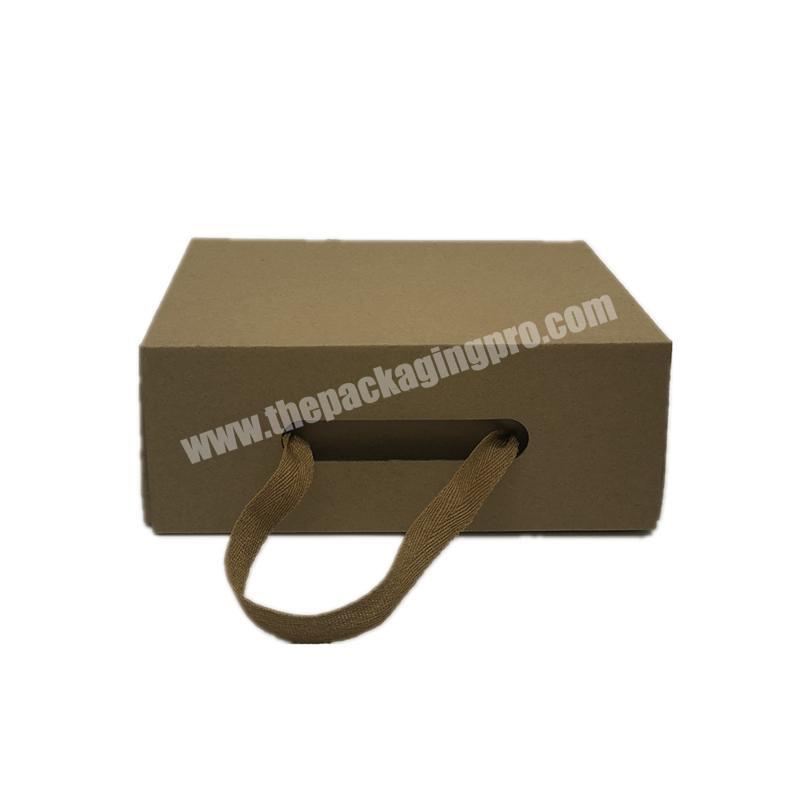 Factory cheap price custom shoes box packaging boxes folding craft brown corrugated shoe box with ribbon