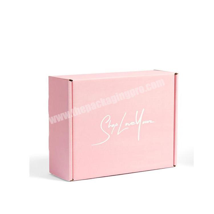 Free sample custom logo pink color cosmetic corrugated mail shipping box
