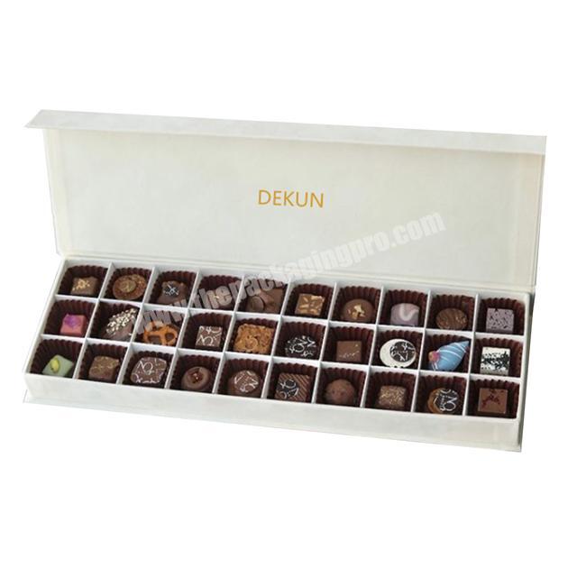 Free sample packaging chocolate velvet boxes flip top magnetic christmas chocolate box with paper divider