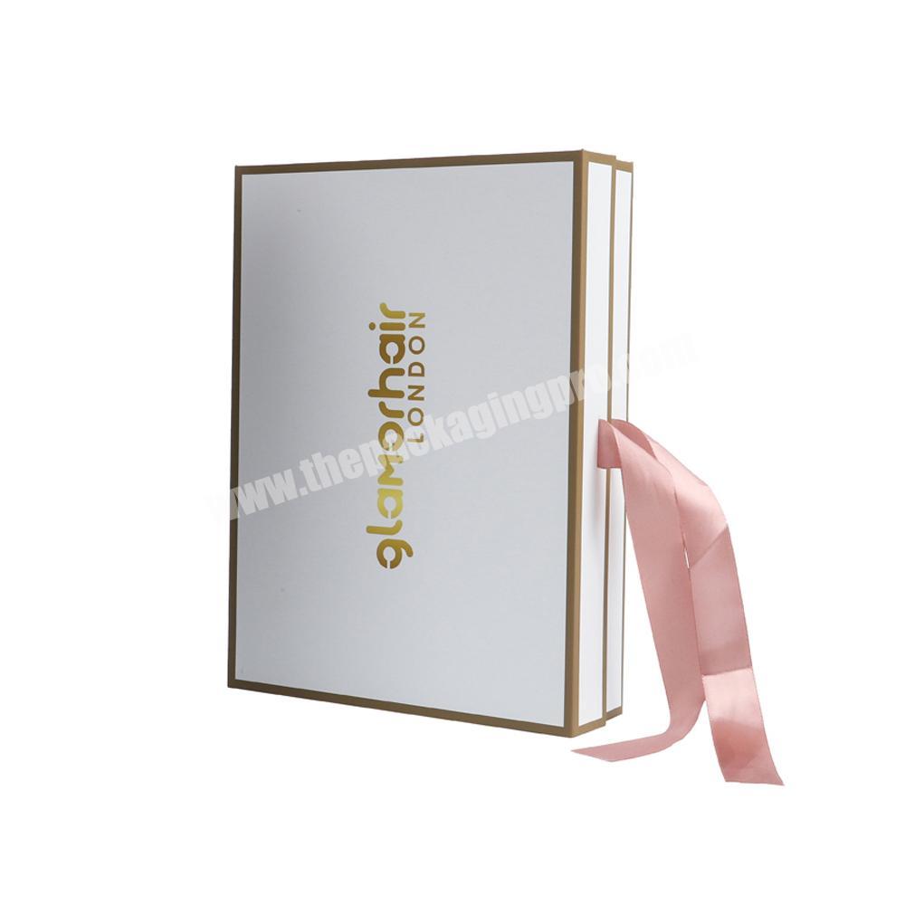 Full Printing Custom Hardcover Magnetic Gift Boxes with Silk Lining Packaging Wigs