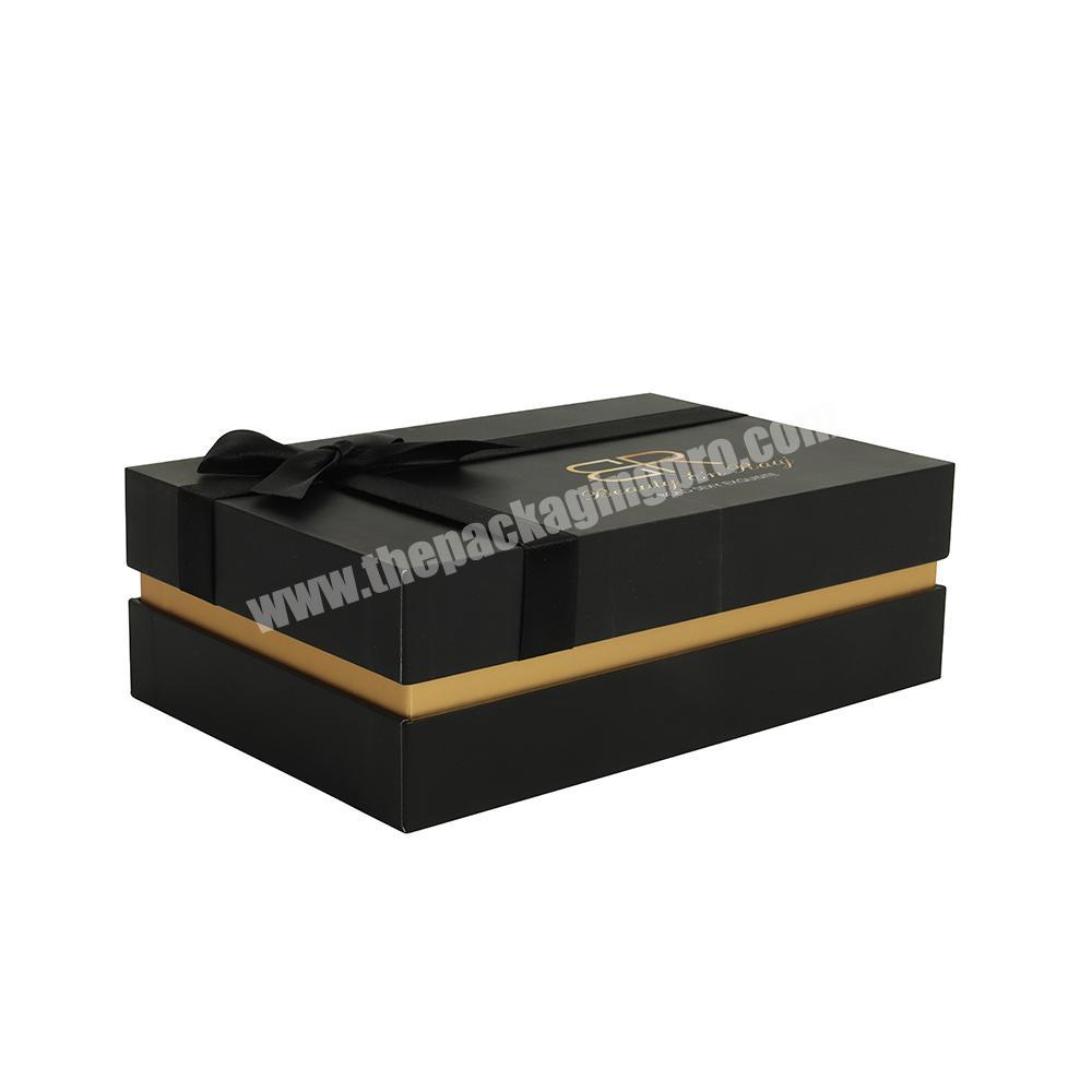 Full printing Clothing packaging paper boxes with satin lining Luxury gift boxes with ribbon Product packaging boxes