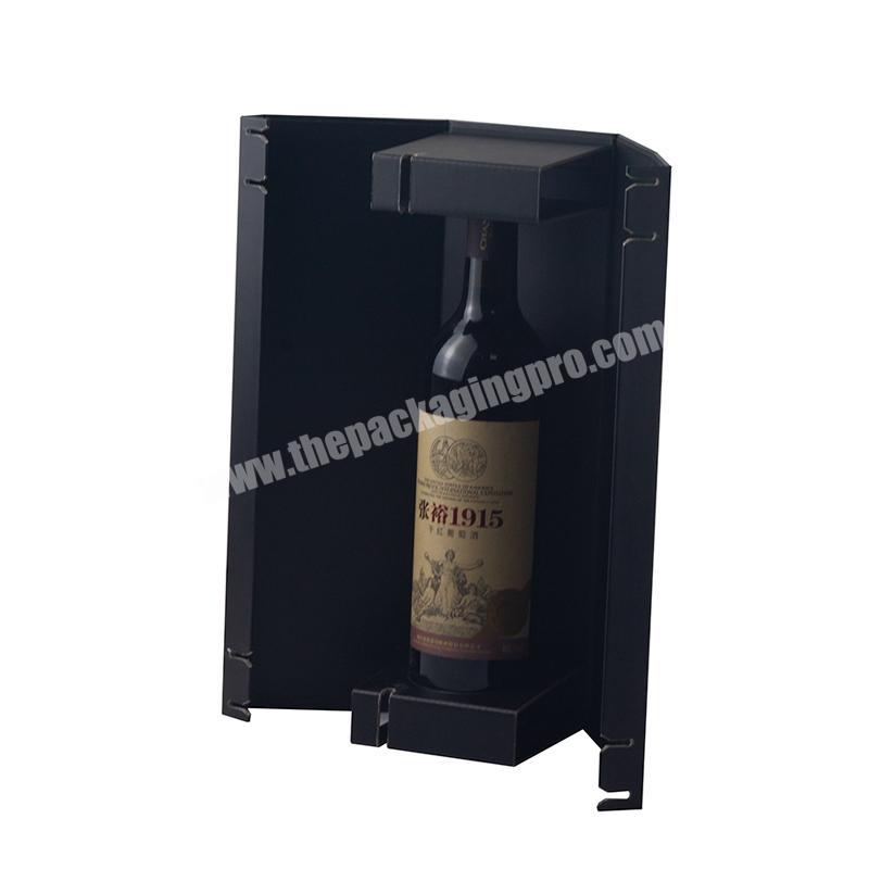 High Quality Black Single Wine Fold Magnetic Gift Box