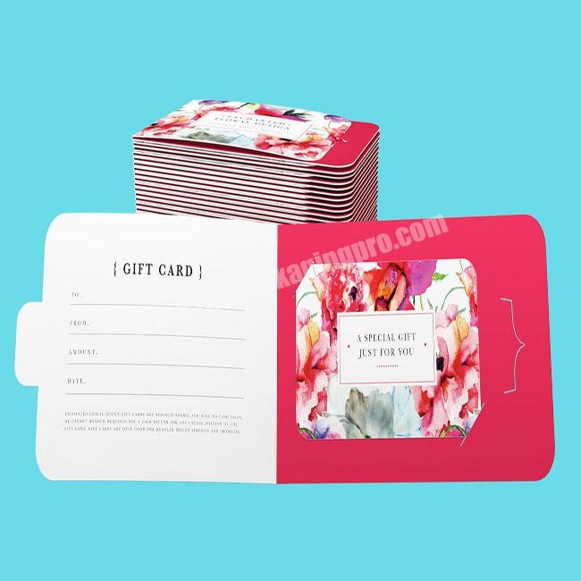 High Quality CMYK Custom Gift Card Pocket Holder Packaging with your design