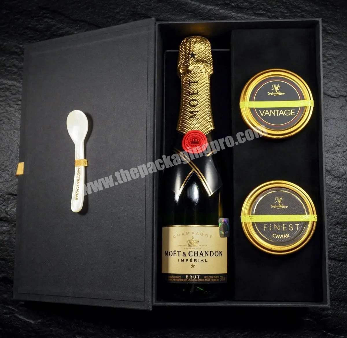 High Quality Caviar Packaging Food Paper Box With Vodka Bottle