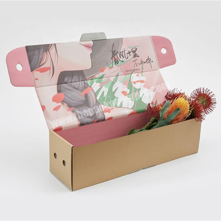 Custom High Quality Printed Logo Custom Cardboard Corrugated Flower Paper Box Gift Box For Flowers