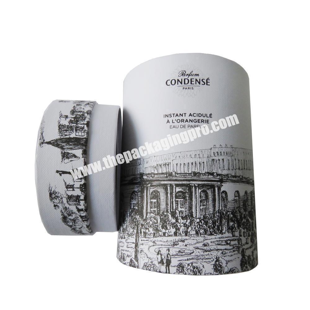 Custom Cardboard Tube Cylinder Biodegradable Round packaging Perfume Essential Oil Bottle Paper Box