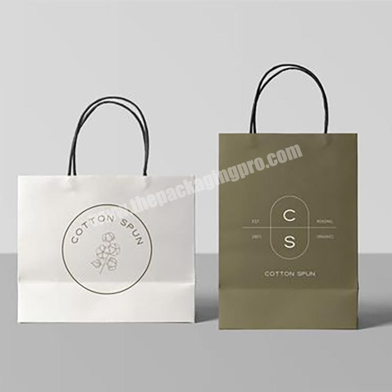 High quality Customized Flat Handle Kraft Paper Shopping Bag
