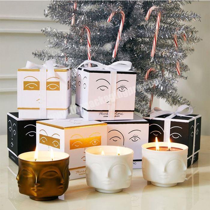 High quality custom Logo Printed 3 box candle Luxury Rigid Cardboard candle boxes gift packaging