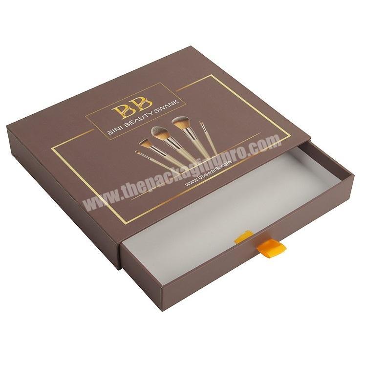 Hot 2022 Rectangle Rigid Quality And Fancy Paper Brown And Gold Skin Care Box