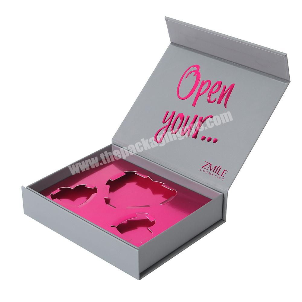 Customized Luxury Pink Rigid Magnetic Matte Cardboard Packaging Gift Package Box with Insert for Cosmetic Packing