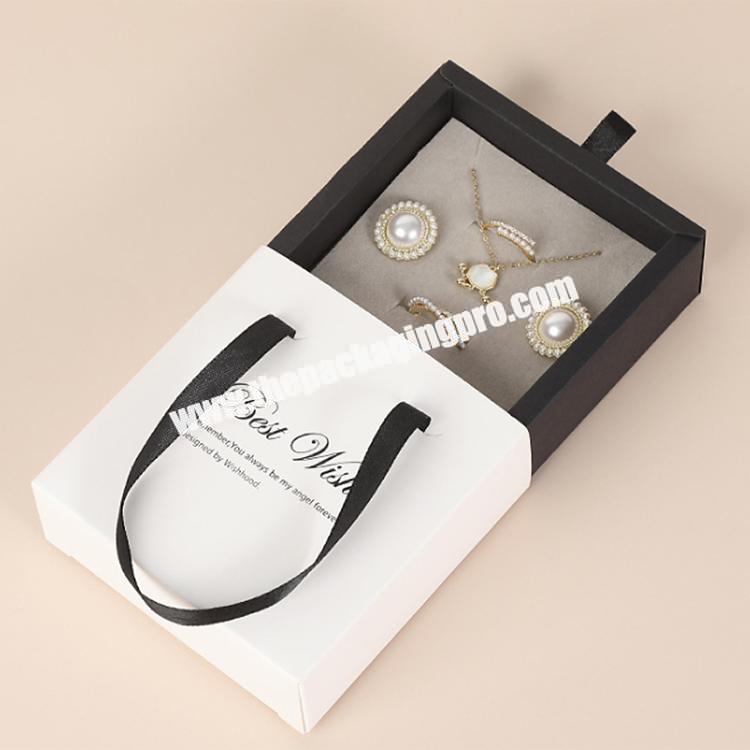 New design handle white  Portable Display Drawer Earring Necklace Ring Jewelry  Packaging Boxes