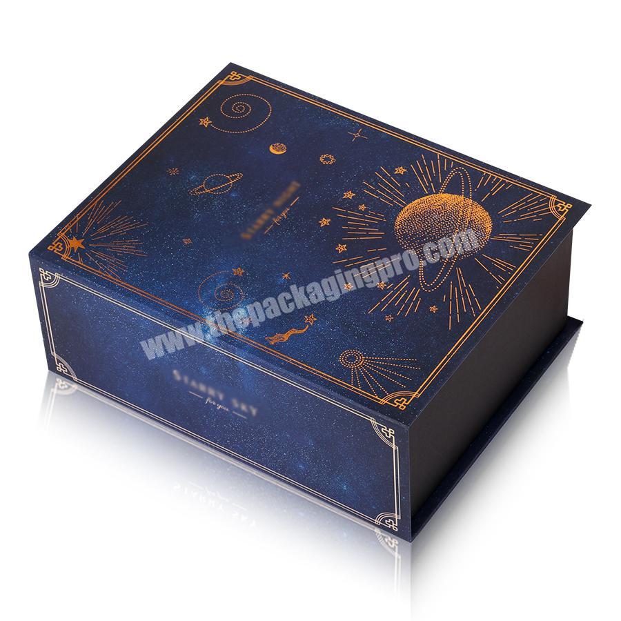 Hot sale blue empty folded magnetic luxury Perfume paper packaging gift box