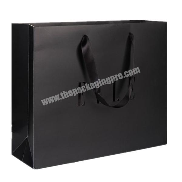 Jewelry paper bag gift paper bag manufactures with black ribbon handle
