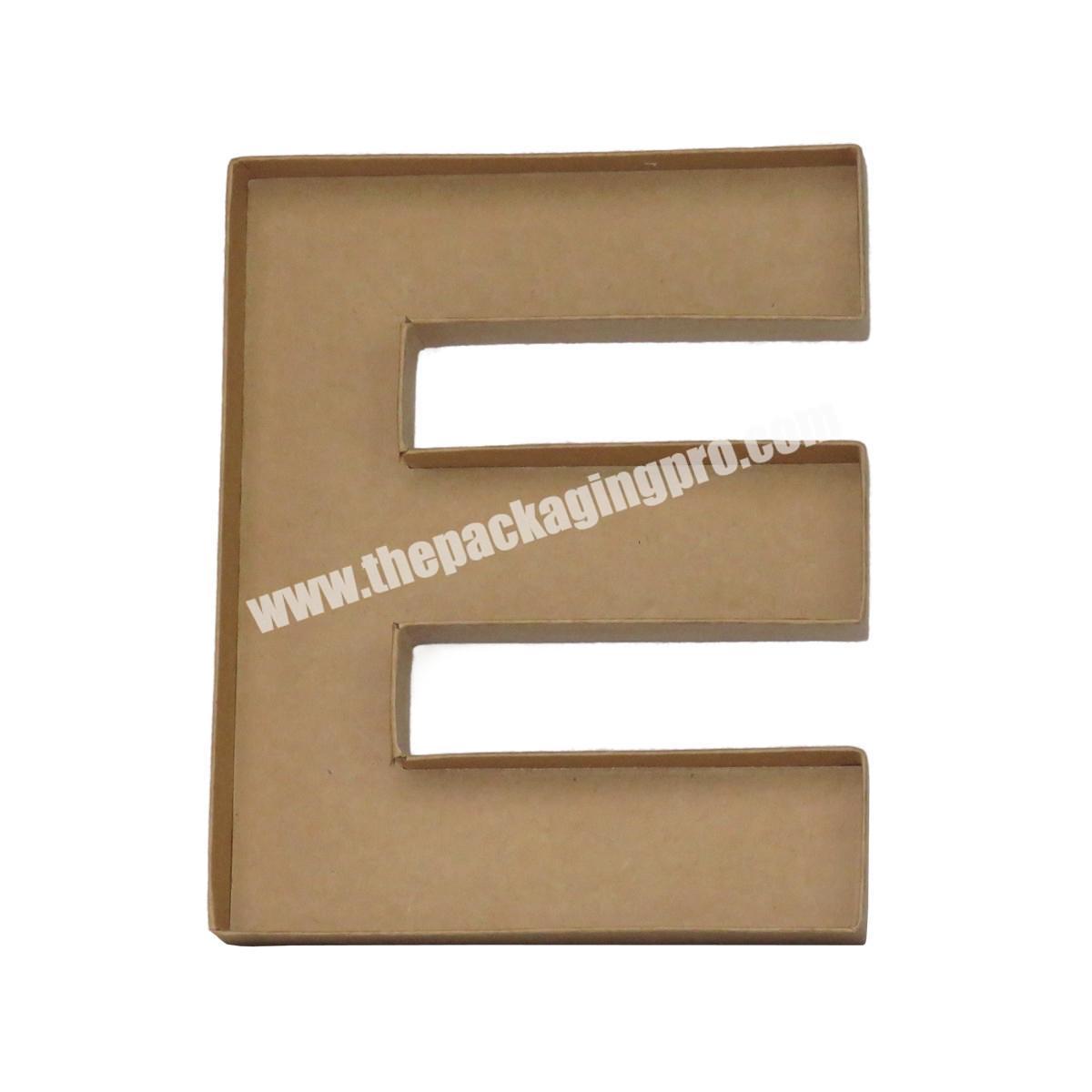 Manufacturer Kraft White Paperboard Shaped Gift Box Alphabet Shape Boxes Decoration Mache Letters