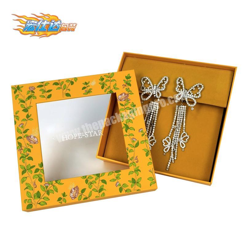 Logo Printed Necklace Jewelry  Box Custom Luxury Paper Ring Packaging Gift box