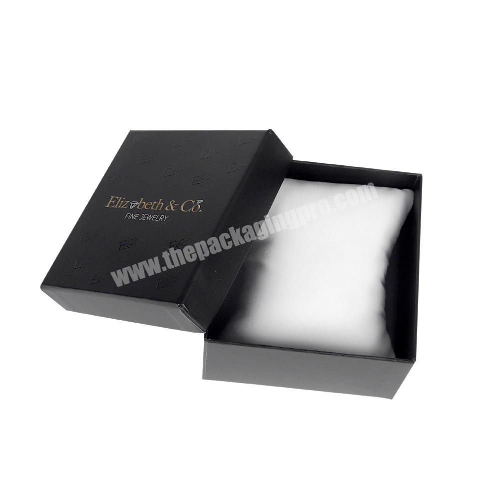 Luxury Black Jewelry Packaging Paper Boxes Watches Storage Case With Velvet