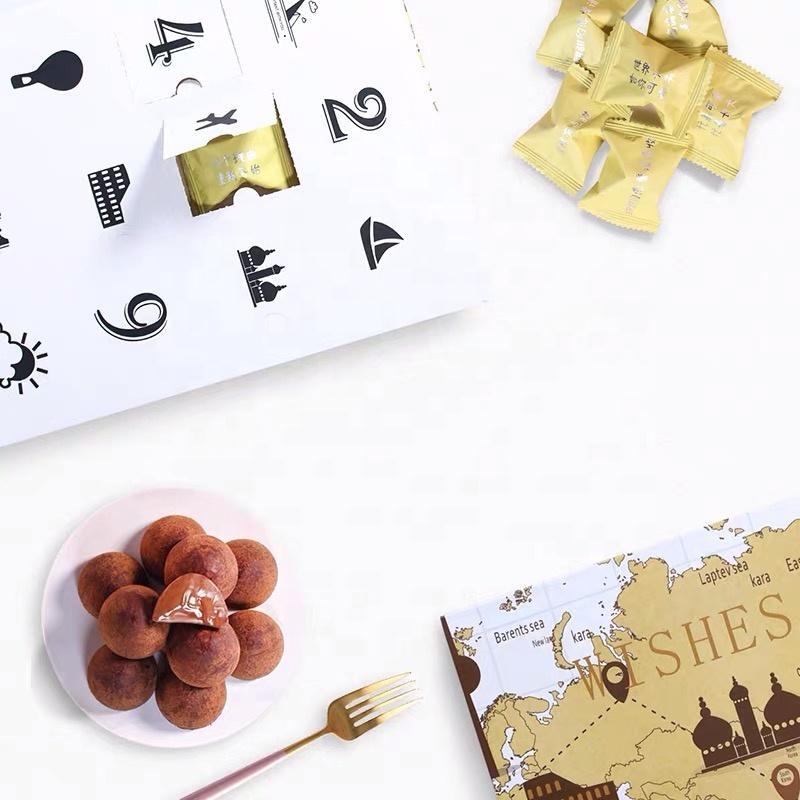 Luxury Custom Christmas Packaging Cardboard Chocolate Drawers Advent Calendar Box For Kids Gift