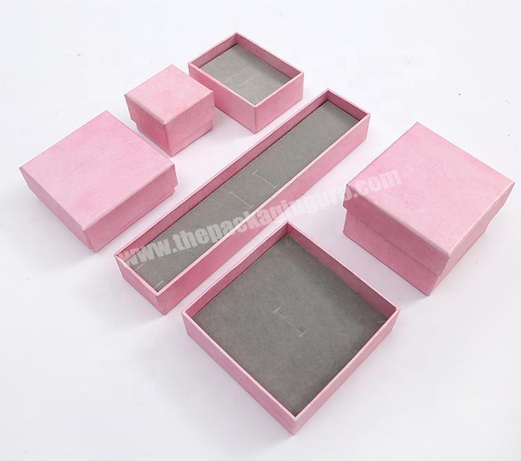Luxury Customer cardboard Pink print rigid paper packing  jewelry box