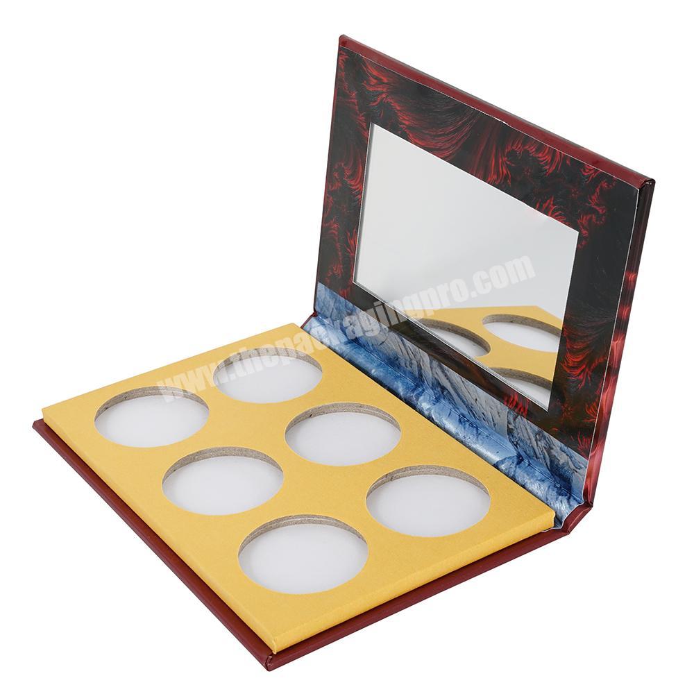 Luxury Customized Brown Loose Pigment Palette Chrome Diy Makeup Packaging Eyeshadow Book Box