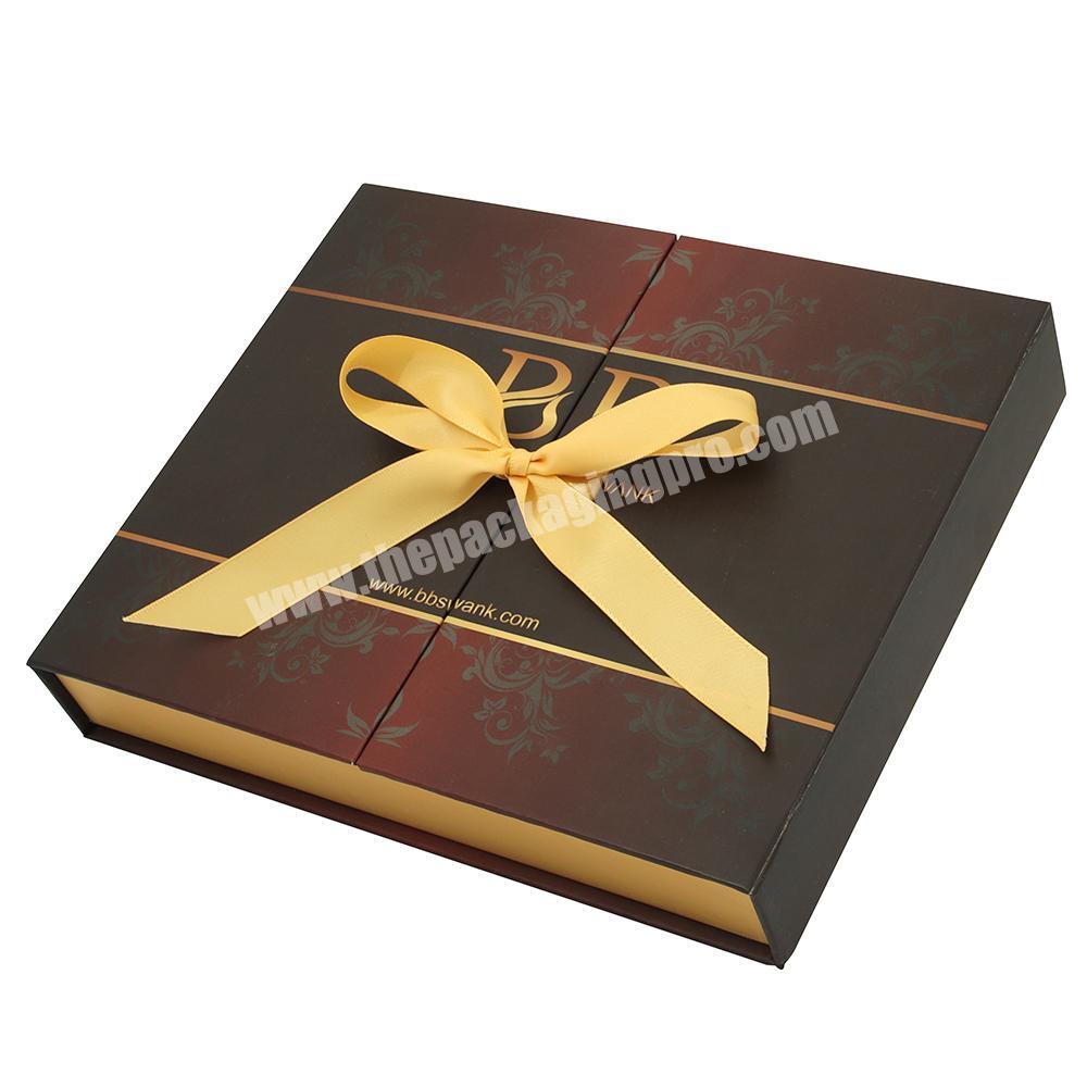 Luxury Customized Double Door Open Cardboard Rigid Gift paper Packaging Box With Magnetic Closure