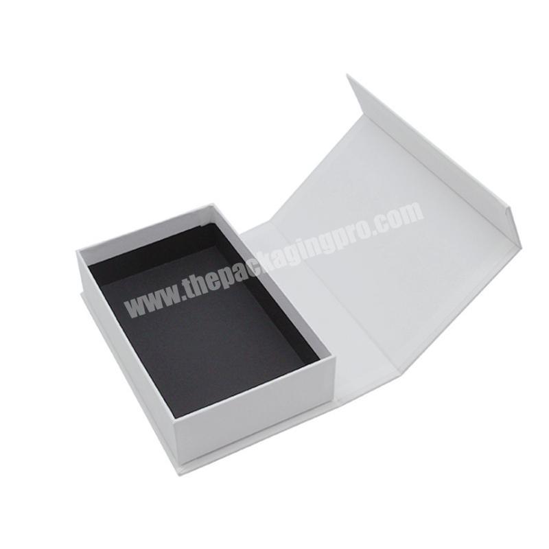 Luxury High Quality Book Shape White Rigid Cardboard Paper Box Magnetic Flip Gift Box Custom With Your Own Logo