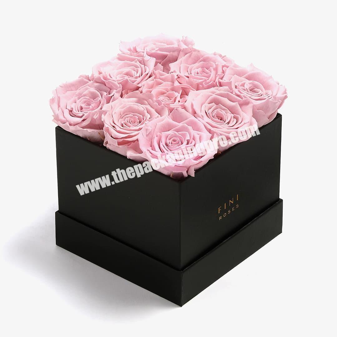 Manufacturer Luxury Paper Custom Size Logo Gift Rose Packaging Hat Round Velvet Flower Box with Ribbon