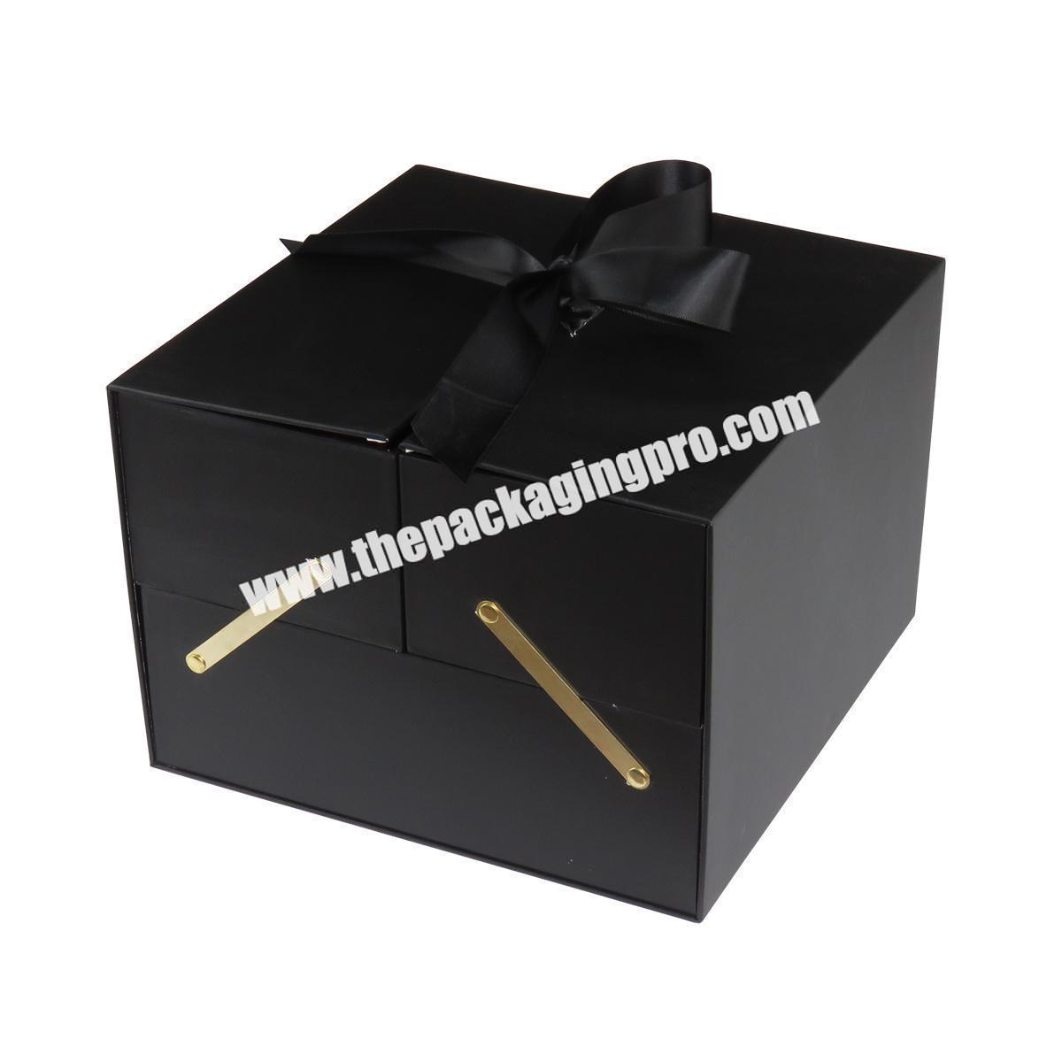 Supplier Luxury Paper Custom Size Logo Gift Rose Packaging Hat Round Velvet Flower Box with Ribbon