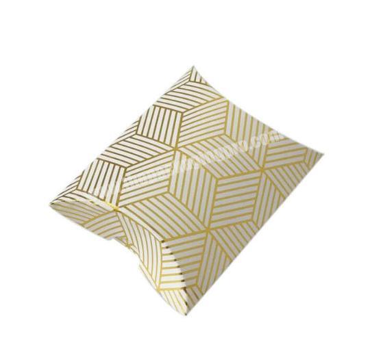 Luxury Stripe Gold Stamping Pillow Box Gift Packaging