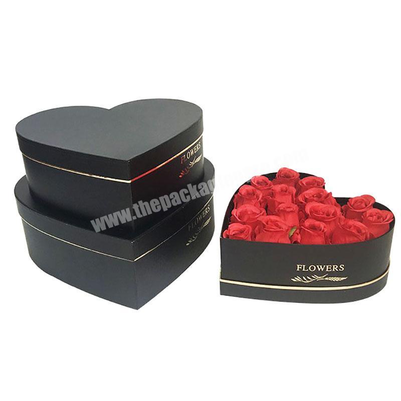 Luxury cardboard flower heart shape packaging gift set box with custom logo