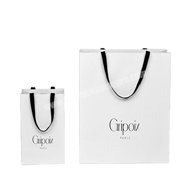 Best quality luxury white paper shopping bag biodegradable paper bag