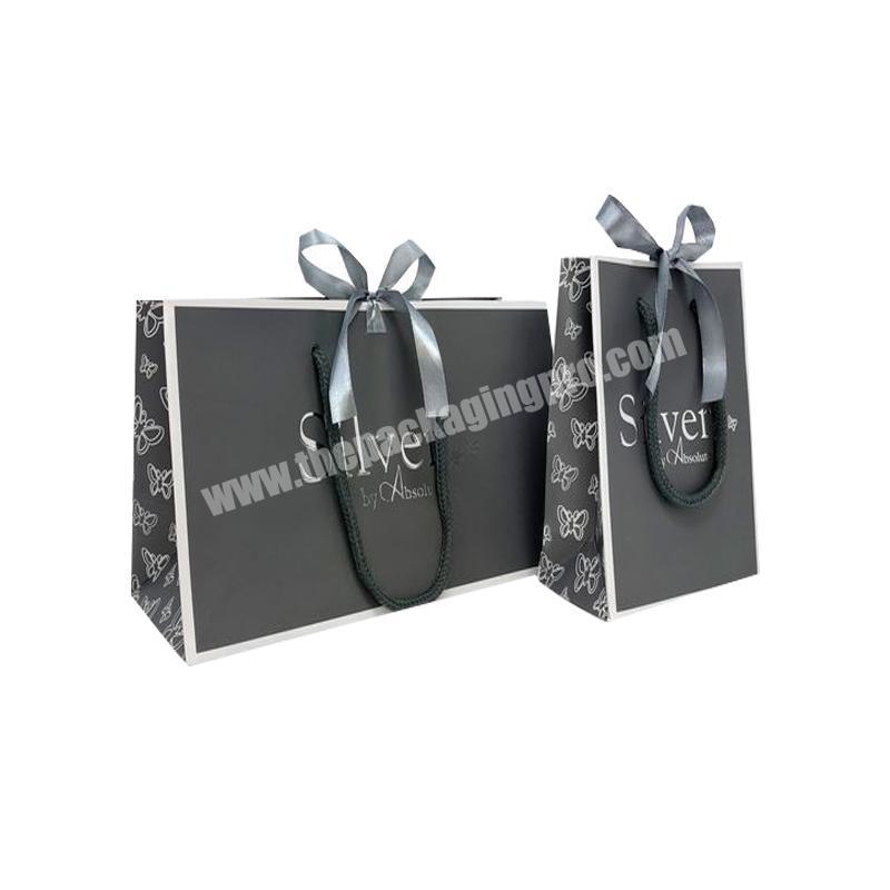 Luxury cheap jewelry small paper gift bags with handles and custom logo