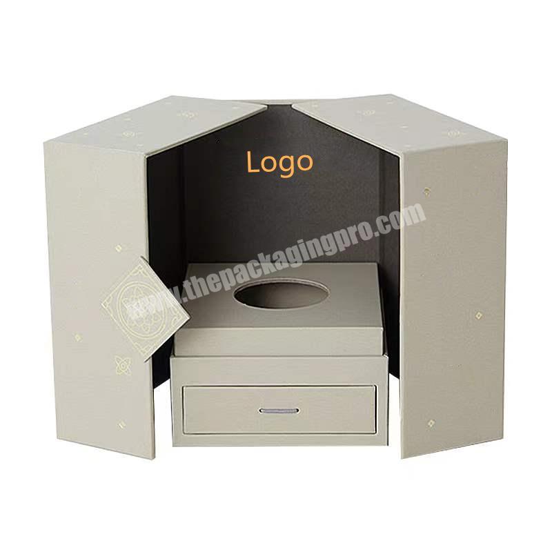 Luxury custom gold foil stamping logo square rose paper cardboard packaging gift jewelry luxury flower box with drawer
