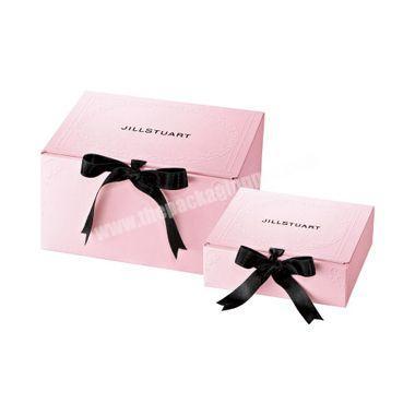 Luxury custom logo cardboard paper rigid flip top box foldable flower box magnetic box packaging with ribbon magnetic closure