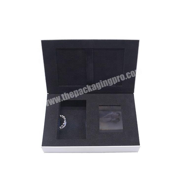 Luxury custom personalized LCD video display music jewelry ring gift box with ribbon