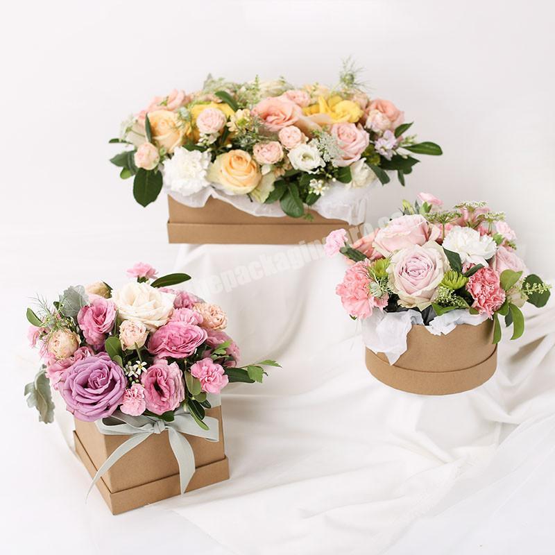 Mini Cardboard Lid Hat Preserved Rose Gift Bouquet Packaging Fashionable At Low Price Baby Cradle Box Flower Boxes Waterproof