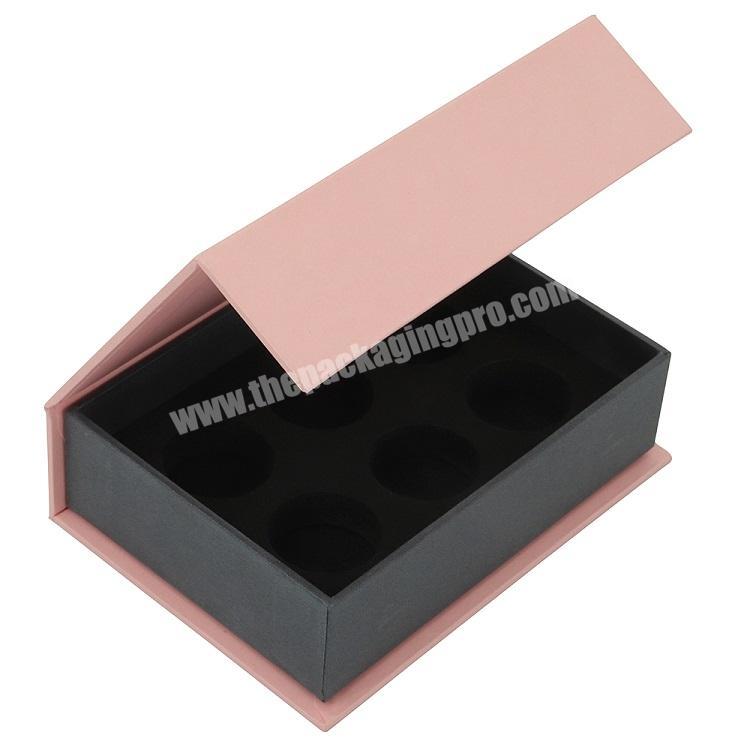 New 2022 Custom Logo Printing Pink Color Magnetic Nail Oil Cosmetic Paper Box