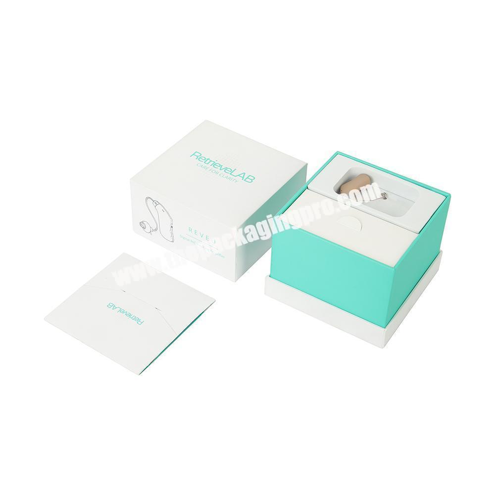 Wholesale Simple Elegant Custom Logo Premium Cardboard Paper gift mailer box for earphone hearing-aid packing