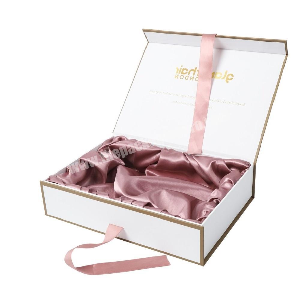 New Design Cardboard Drawer Paper Gift Packaging Box With Ribbon Closure