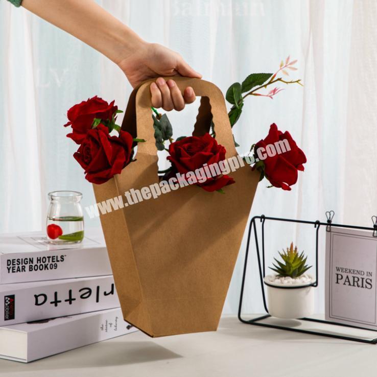 New Metal Luxury Eco Friendly Portable Paper Kraft Flower Boxes For Flower Arrangements