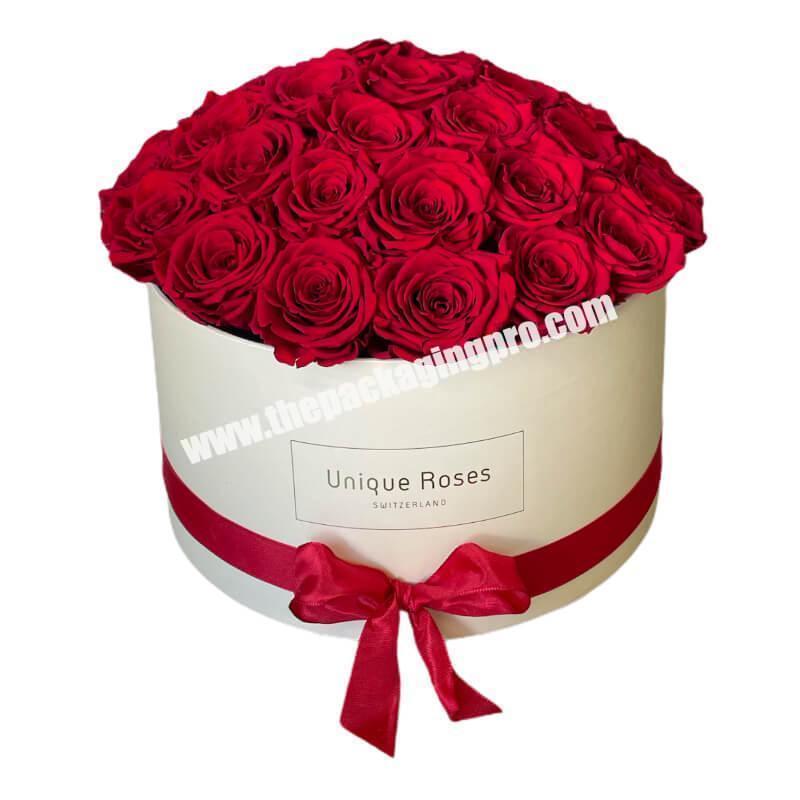 Wholesale Cardboard Cylinder Rose Kraft Packaging Paper Gift Flower Boxes With Custom Logo