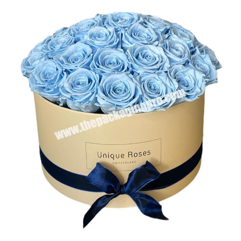 Online empty round box flowers bouquet delivery gift rose box for valentine wedding mother's day birthday party