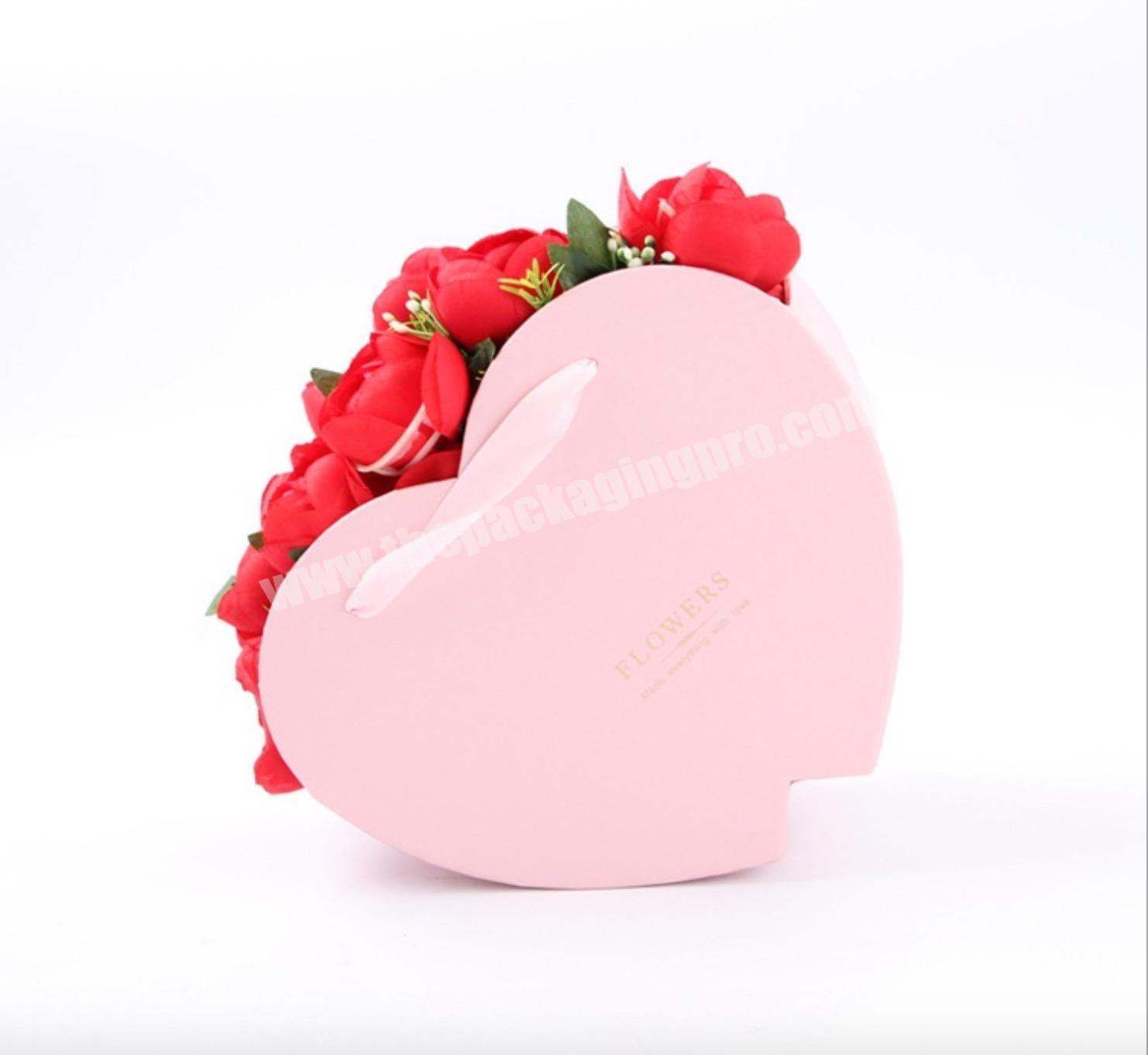 Paper Gift Rose Bouquet Packaging Red High End Heart-shaped Cake Deluxe Black Roses Boxes Heart Shaped Flower Box Cardboard