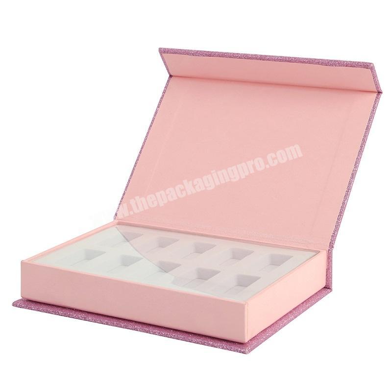 Pink Bling Fancy Paper Magnetic Cardboard Oil Bottle Storage Cosmetic Packaging Box