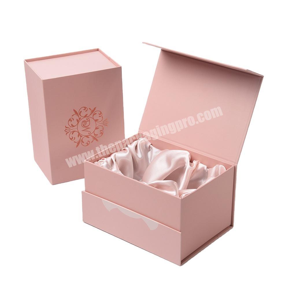 Pink Wholesale Custom Logo Premium Luxury Cardboard Book Shape Wig Hair Extension Clothing Magnetic Gift Paper Packaging Box