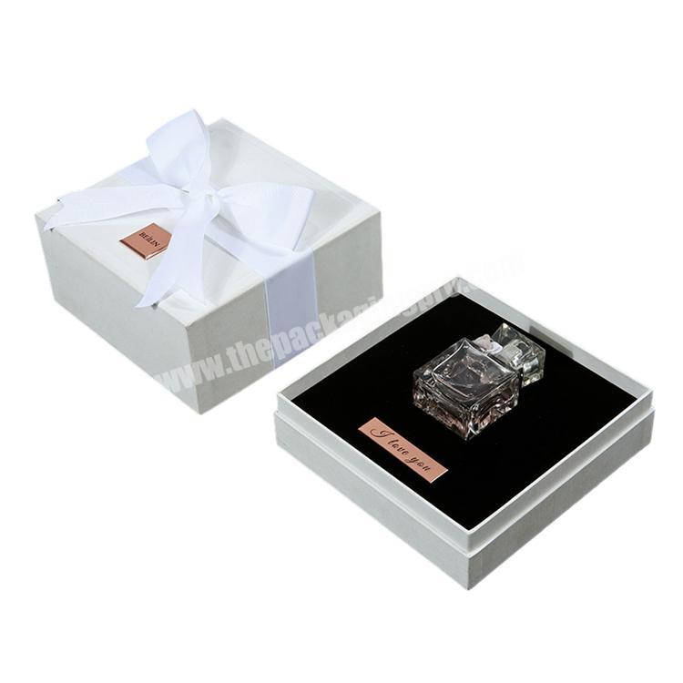 Factory Practical Hot Selling custom blanc parfum perfume Gift Box  With lid Ribbon