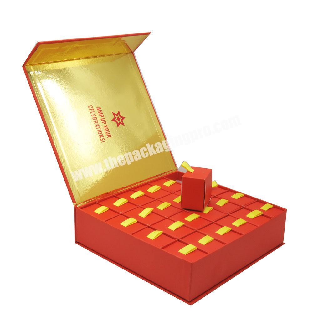 Premium Magnetic Closure Rigid Cardboard Custom Logo Coffee Capsule Advent Calendar Gift Box
