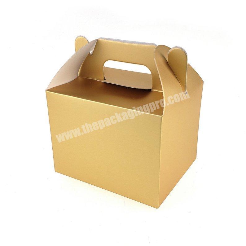 Rectangle Paper Box with Handle in 4 color GoldSilverWhiteBrown
